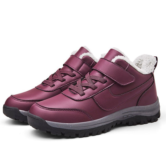 Damen Warmgefütterte Winterstiefel mit rutschfester Sohle und verstellbarem Klettverschluss EB