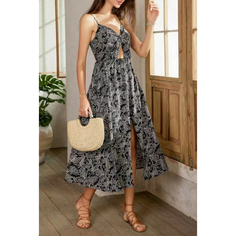 Damen Maxikleid mit verspieltem Cut-Out-Design und floralen Motiven EB