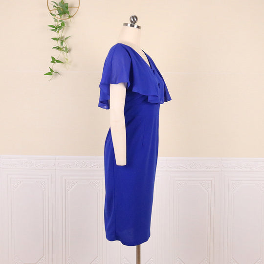 Damen figurbetontes Kleid mit eleganter Rüschendetail EB