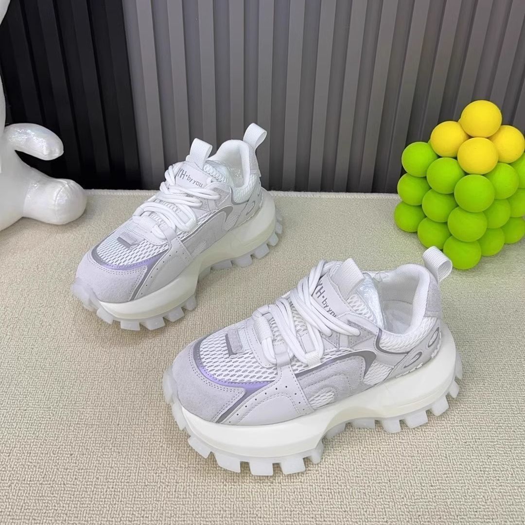 Damen Chunky Sneakers mit atmungsaktiver Mesh-Oberfläche und rutschfester Profilsohle EB