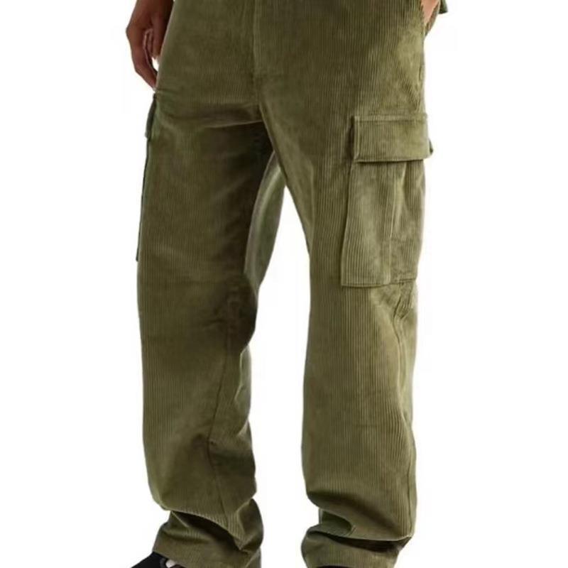 Herren nan Cord-Cargo-Jogginghose mit elastischem Bund, Kordelzug und aufgesetzten Klappentaschen EB