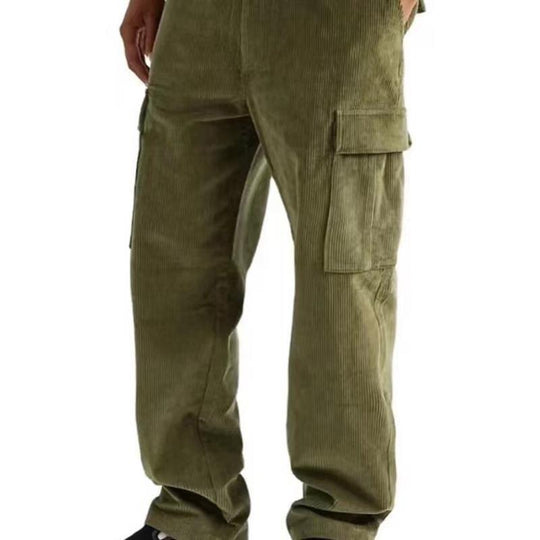 Herren nan Cord-Cargo-Jogginghose mit elastischem Bund, Kordelzug und aufgesetzten Klappentaschen EB