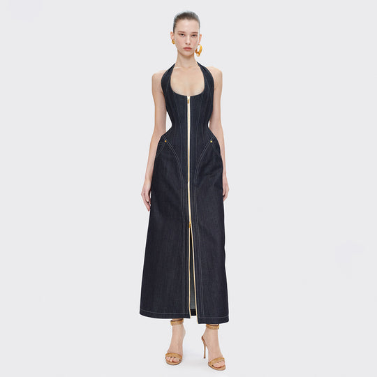 Damen Maxikleid mit Reißverschluss EB