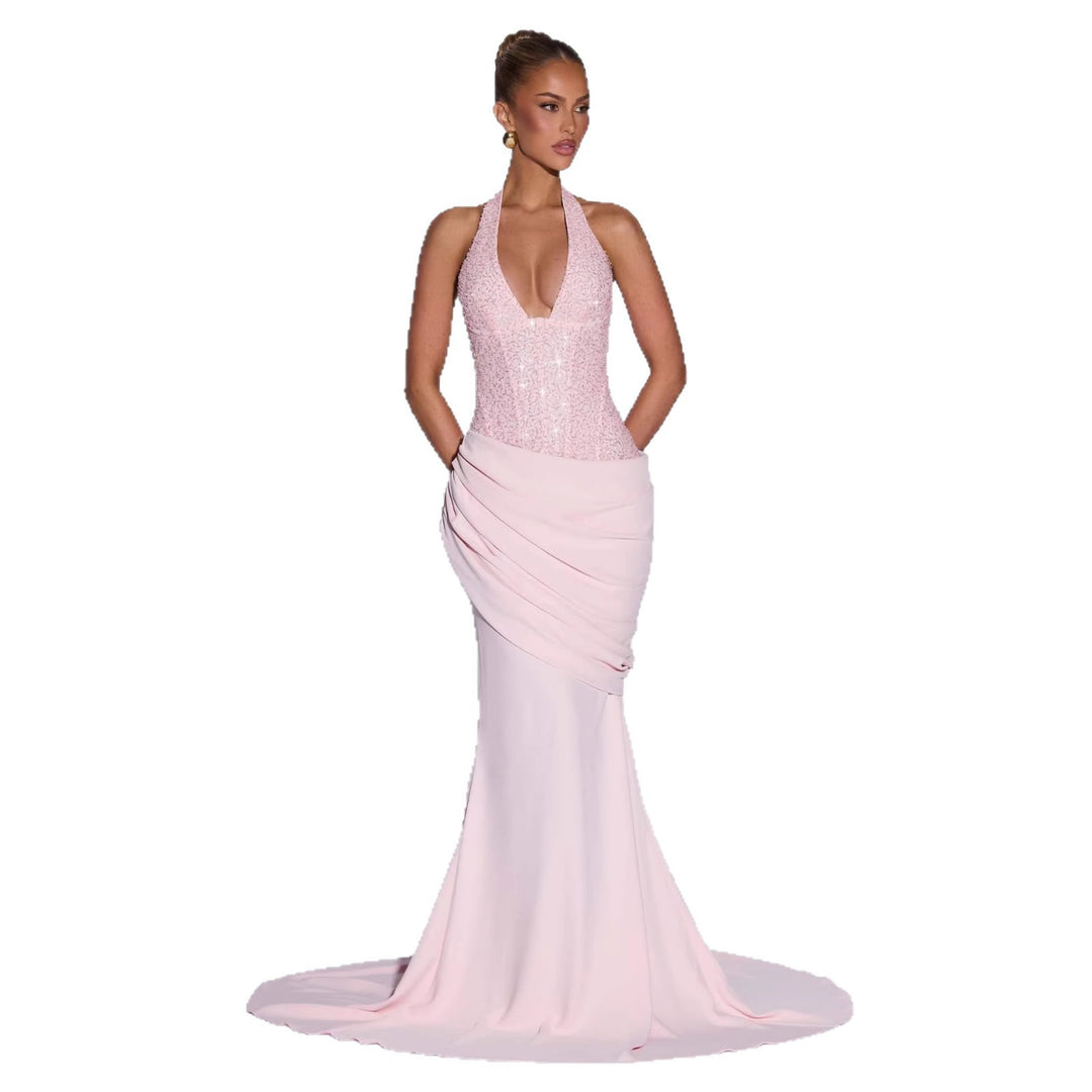 Damen Glänzendes Abendkleid mit figurbetontem Schnitt und schimmernden Pailletten EB