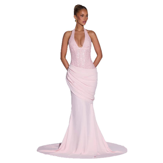 Damen Glänzendes Abendkleid mit figurbetontem Schnitt und schimmernden Pailletten EB