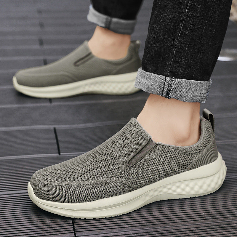 Damen Komfortable Slip-On Sneakers mit atmungsaktivem Strickoberteil EB