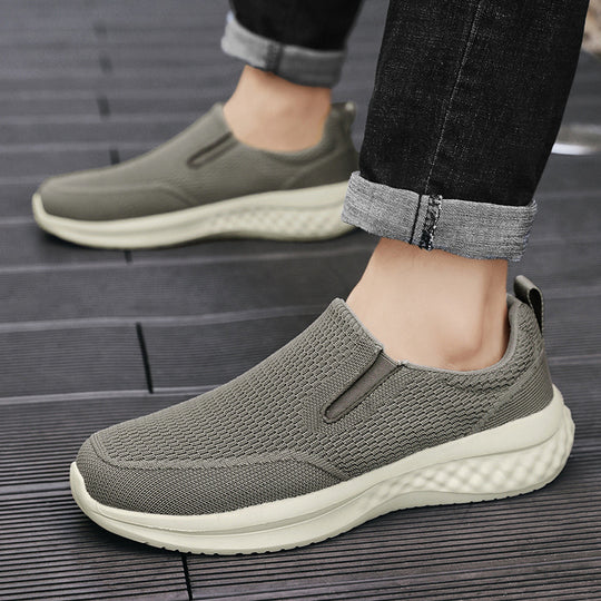 Damen Komfortable Slip-On Sneakers mit atmungsaktivem Strickoberteil EB