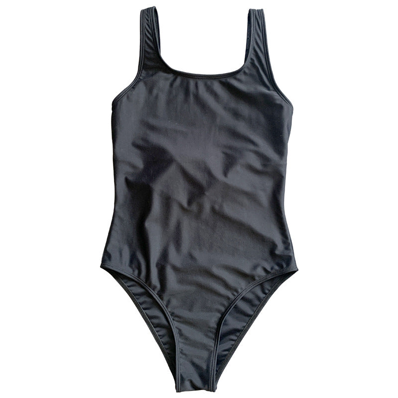 Damen Einteiler Badeanzug mit sportlichem Schnitt und hohem Beinausschnitt EB