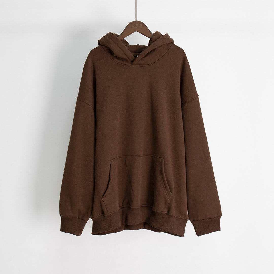 Damen Bequemer oversized Kapuzenpullover mit Kängurutasche EB