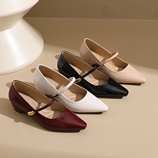 Damen elegante Mary Jane Schuhe mit Absatz EB