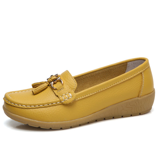 Damen Mokassins mit ornamentaler Schnalle und weicher Sohle EB