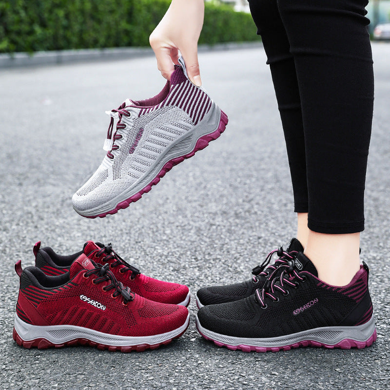 Herren nan multifunktionaler Strick-Sportschuh mit Schnellzug-Schnürung, stoßdämpfender EVA-Zwischensohle und griffiger Trailaußensohle EB