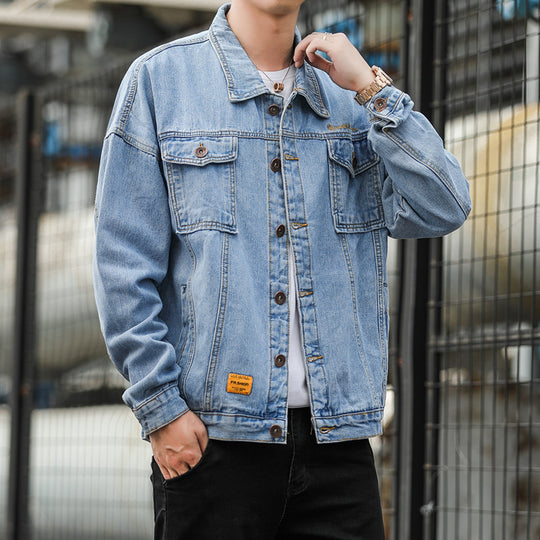 Herren Denimjacke im lässigen Stil mit funktionalen Pattentaschen und robustem Design EB