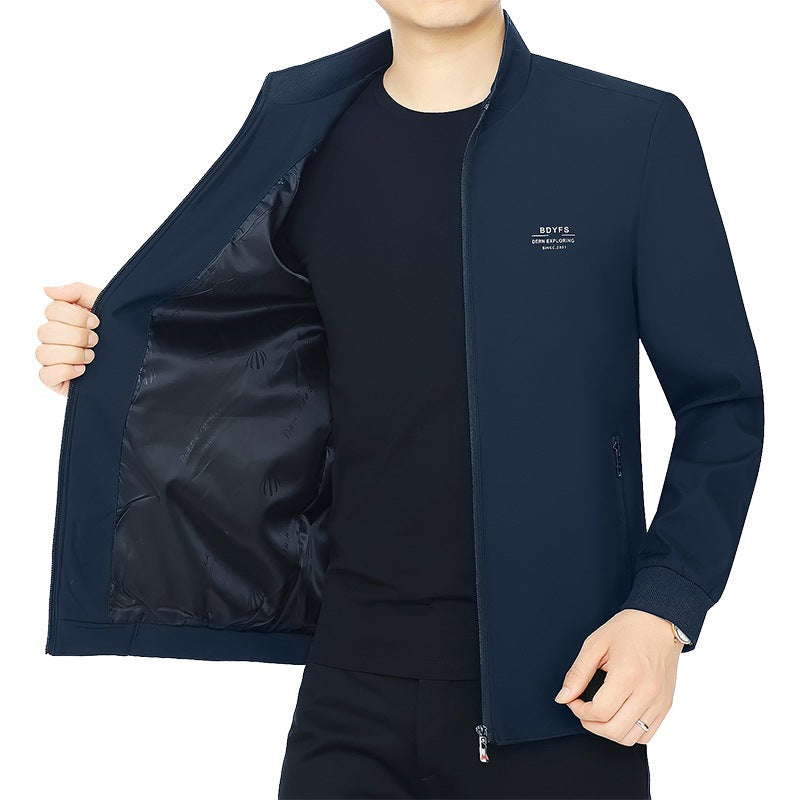Herren Stehkragen-Übergangsjacke mit wärmendem Kunstfell-Innenfutter EB