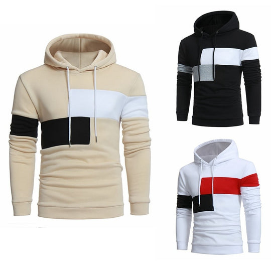 Herren sportlicher Kapuzenpullover mit Farbblockdesign EB