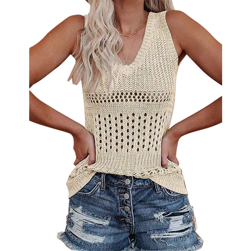Damen Stricktanktop mit vielseitigem Lochmuster EB