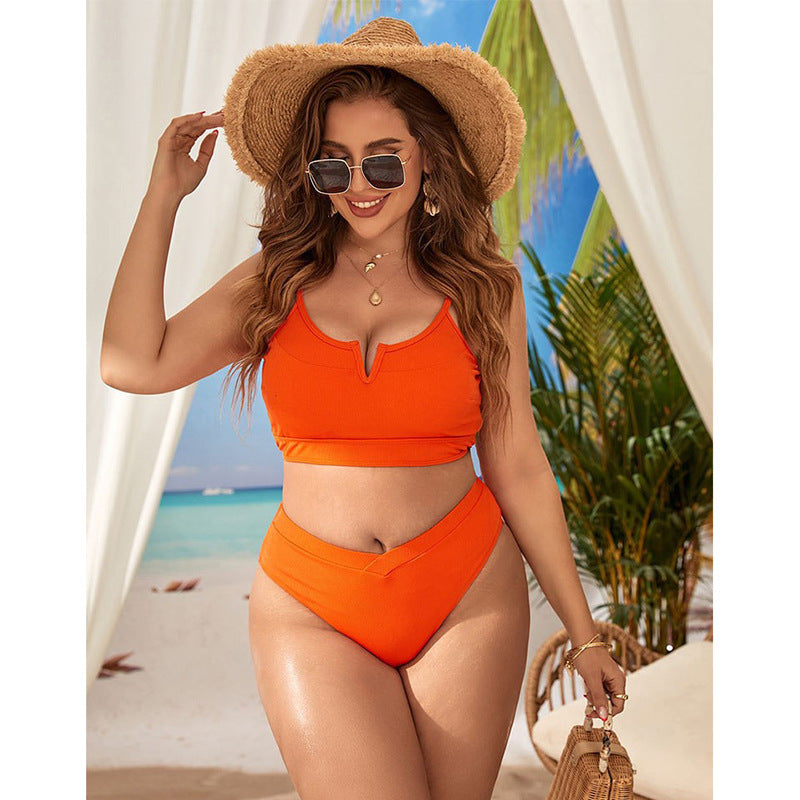 Damen Hoch geschnittenes Bikini-Set mit trendigem Oberteil EB