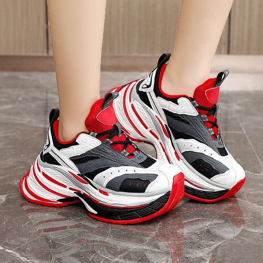 Damen Sportliche Chunky Sneakers mit atmungsaktiver Mesh-Oberfläche und dämpfender Laufsohle EB
