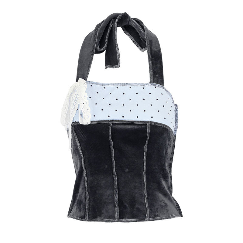 Damen trendiges Bustier-Top mit Spitzenakzenten und verspieltem Design EB