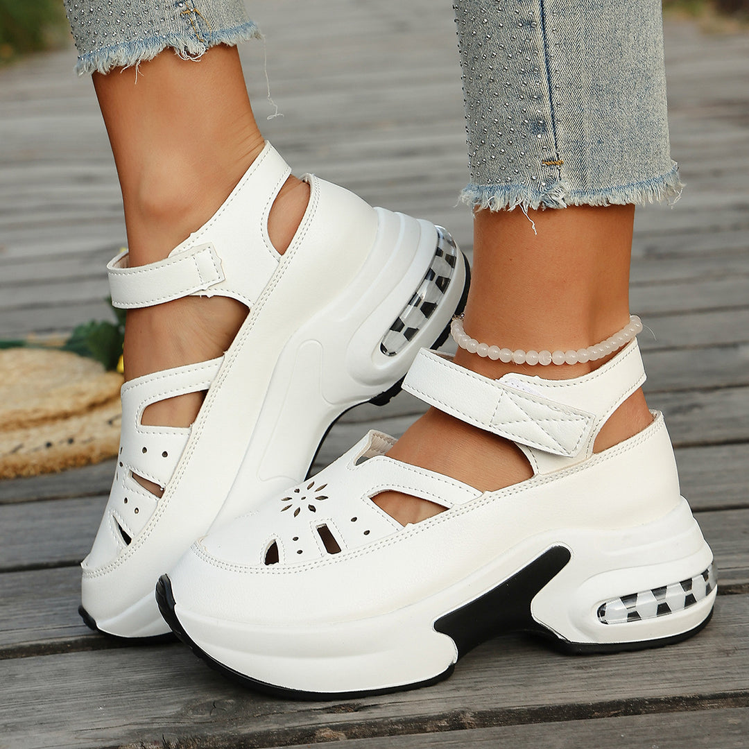 Damen Sportliche Plateau-Sandaletten mit verstellbarem Riemendesign und luftigen Cut-Outs EB