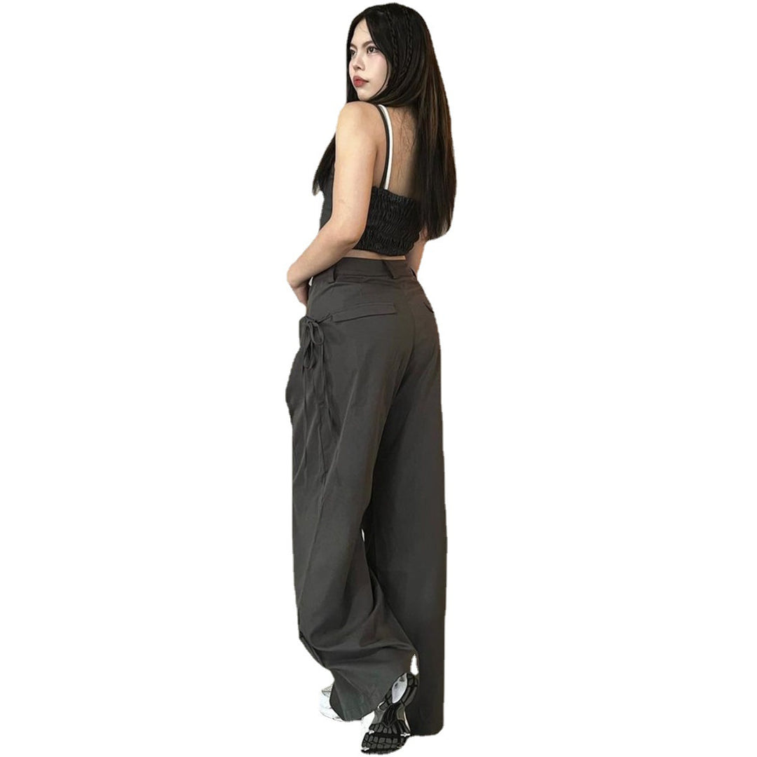 Damen Cargo-Hose mit Stylishen Seitentaschen und Verstellbaren Kordelzügen EB