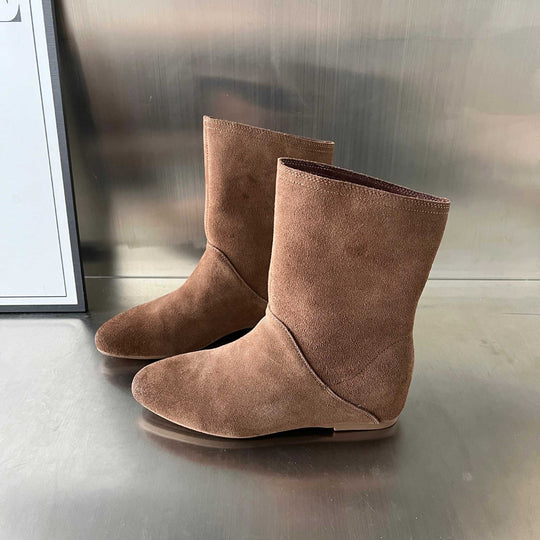 Damen stilvolle Ankle Boots aus hochwertigen Veloursleder EB