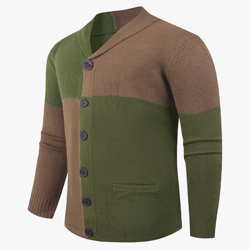 Herren Strickjacke mit modernem Zopfmuster und praktischen Taschen EB
