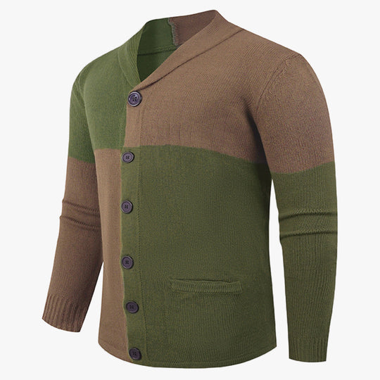 Herren Strickjacke mit modernem Zopfmuster und praktischen Taschen EB
