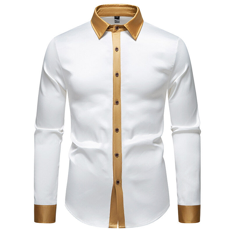 Herren Langarm-Hemd mit modernen Satin-Details EB
