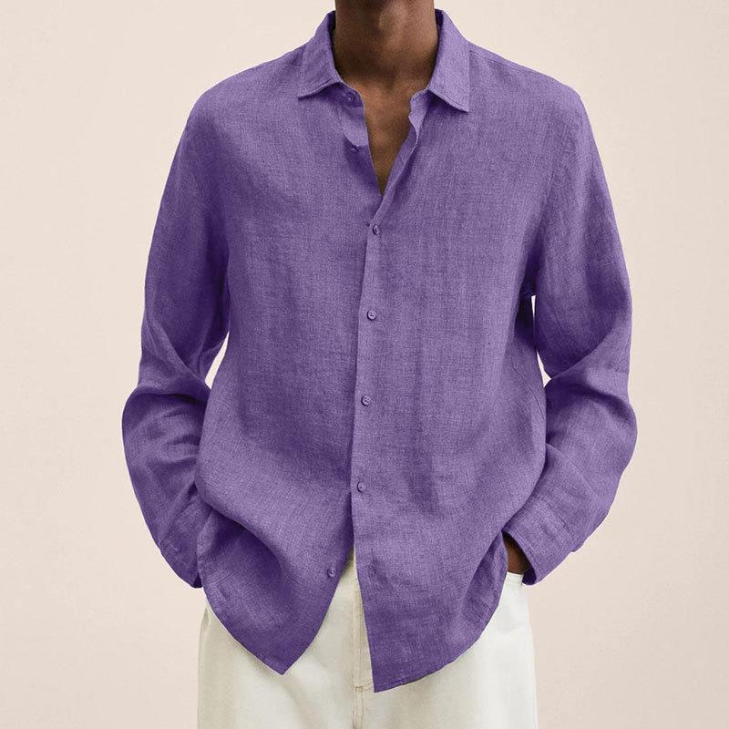 Herren nan leichtes Leinenhemd mit klassischem Kragen und lässigem Relaxed Fit EB