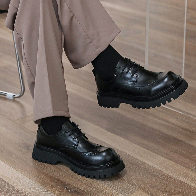 Damen elegante Schnürschuhe mit robustem Profil und durchgehender Gummisohle EB