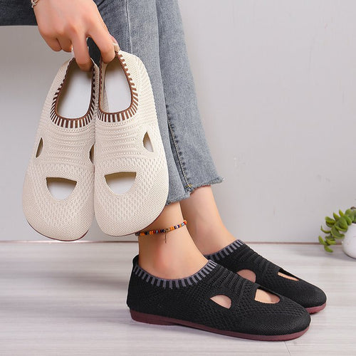 Damen atmungsaktive Laufchuhe mit flexiblem Strick-Obermaterial EB