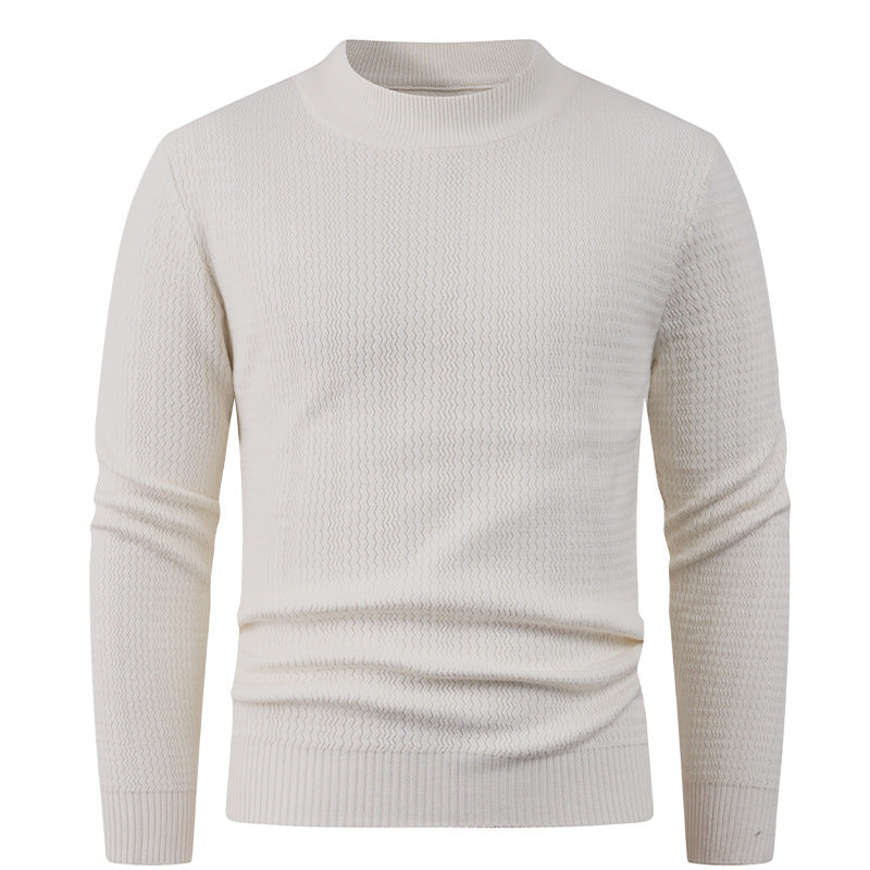 Herren Strukturpullover mit hochgeschlossenem Kragen und modischem Design EB