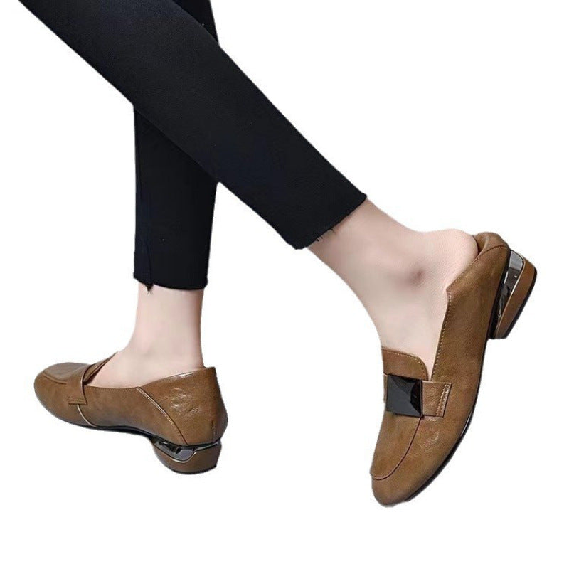 Damen Bequeme Mokassins mit modischem Schnallen-Detail EB
