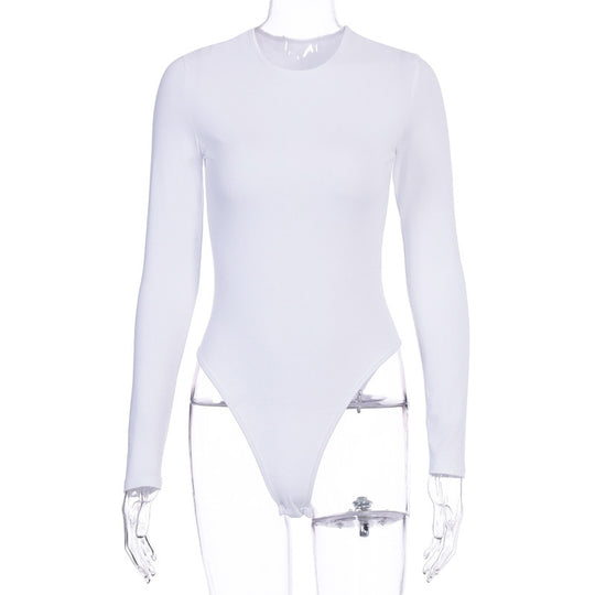 Damen Figurbetonter Langarm-Bodysuit EB