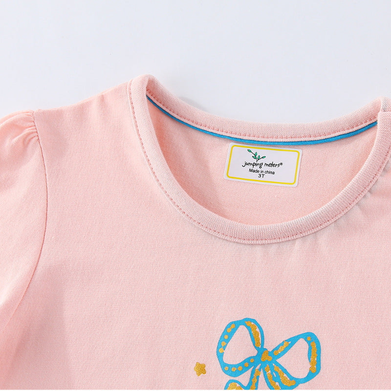 Mädchen T-Shirt mit buntem Pferdedruck EB