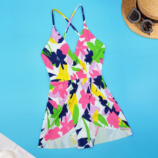 Damen Floral gestalteter Strandanzug EB