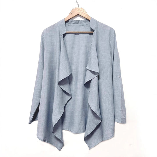 Damen lässige lange Jacke mit asymmetrischem Schnitt EB