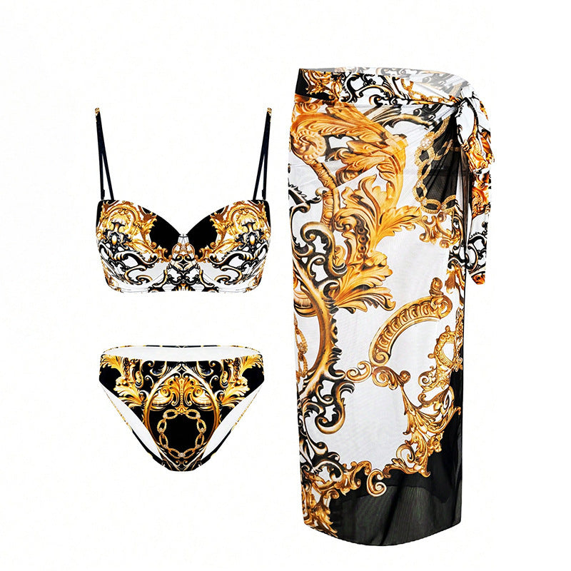 Damen Bikini-Set mit elegantem Rüschenrock und modischem Oberteil EB