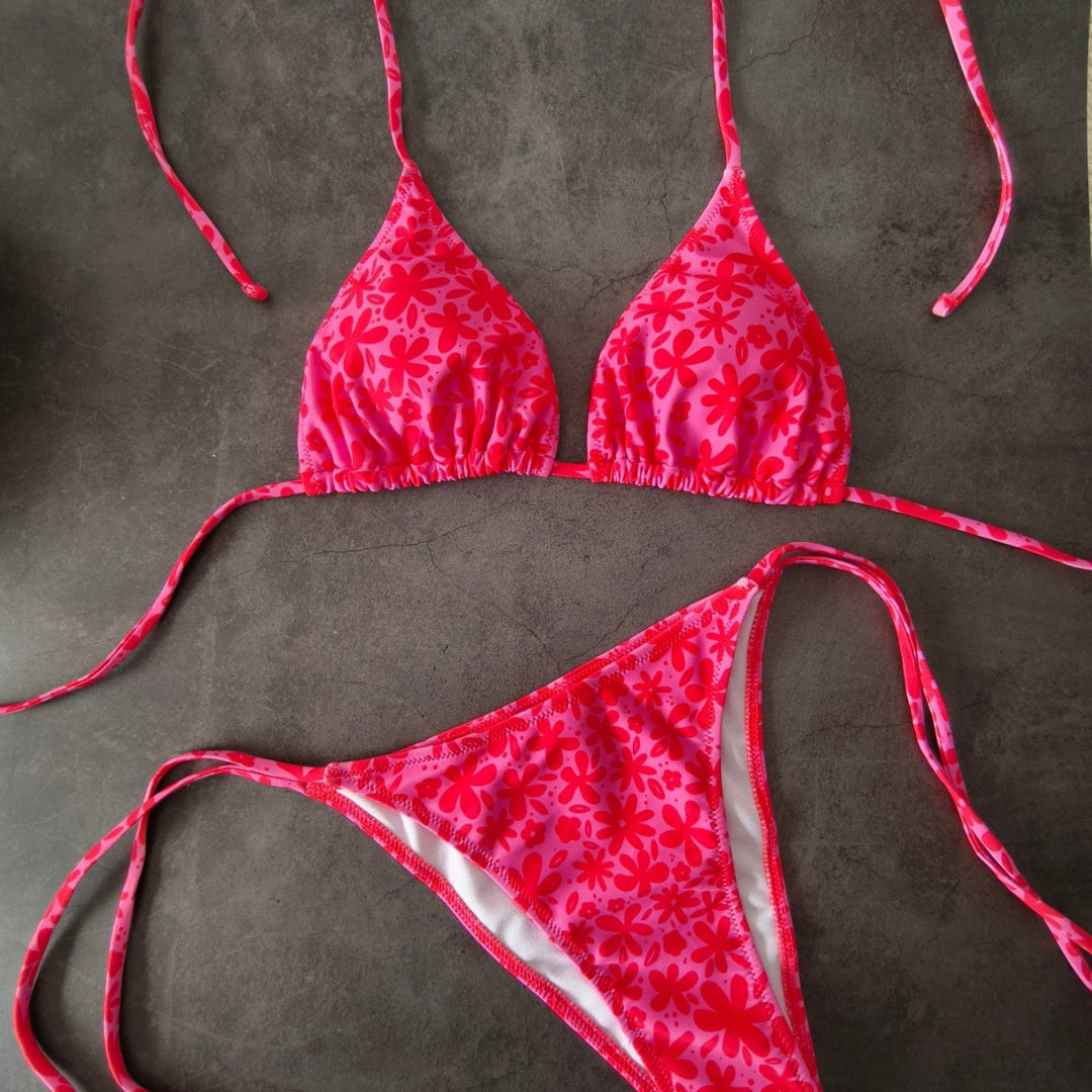 Damen Triangel-Bikini mit floralem Design EB