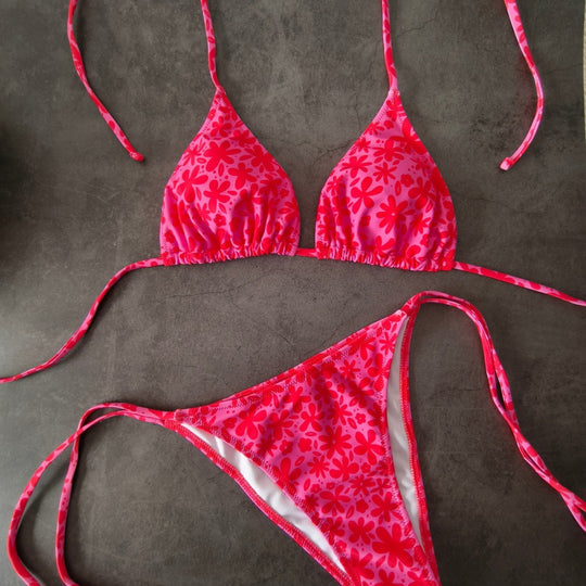 Damen Triangel-Bikini mit floralem Design EB