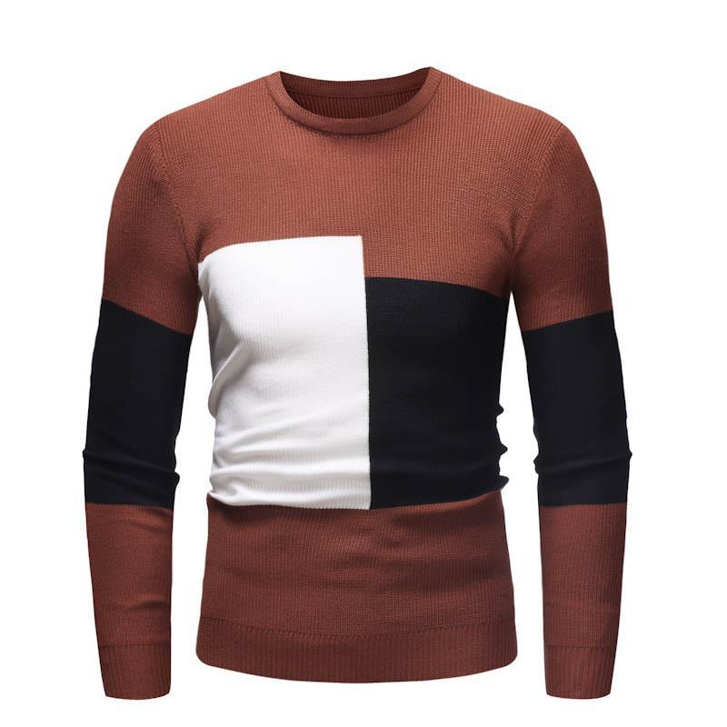 Herren Designer Pullover mit modernem Blockmuster EB