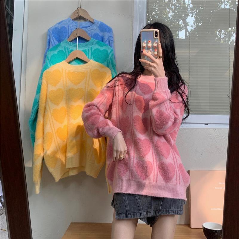 Damen kuscheliger Pullover mit abwechslungsreichem Muster und lässigem Schnitt EB
