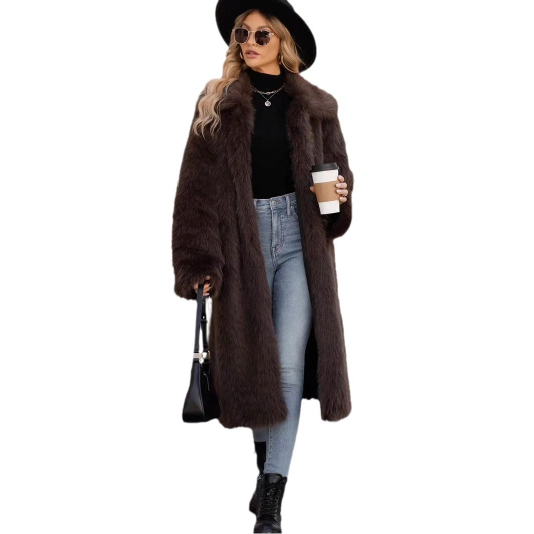 Damen Flauschiger Oversized-Mantel mit modernem Schnitt EB