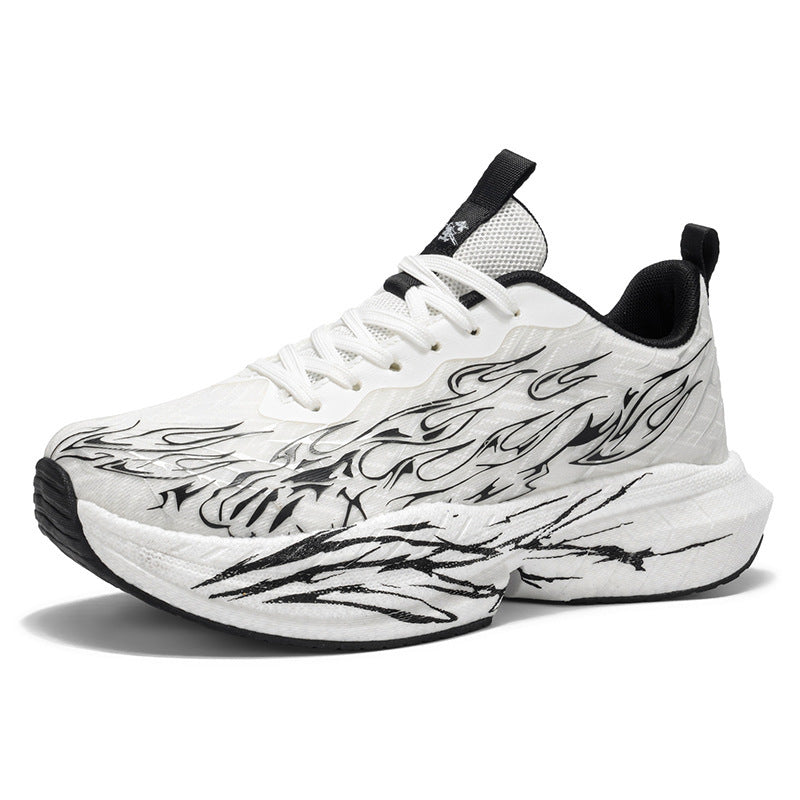 Damen Sportliche Sneaker mit stylishem Flame-Design und atmungsaktiver Mesh-Oberfläche EB