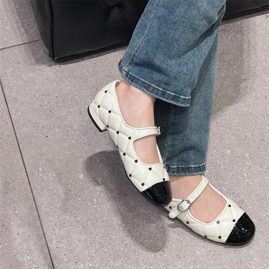 Damen Ballerinas mit elegantem Riemen und luxuriösem Steppdesign EB