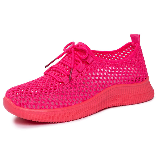 Damen nan atmungsaktiver Mesh-Slip-On Sneaker mit elastischer Schnürung und flexibler Profilsohle EB