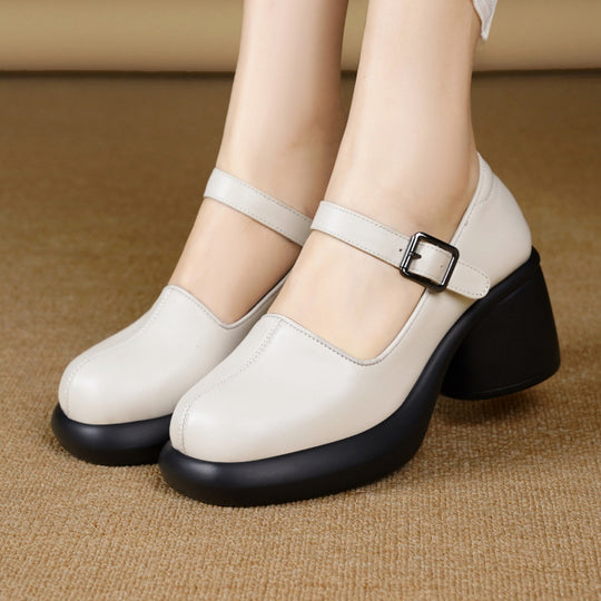 Damen Pumps mit elegantem Blockabsatz und modischem Riemen EB