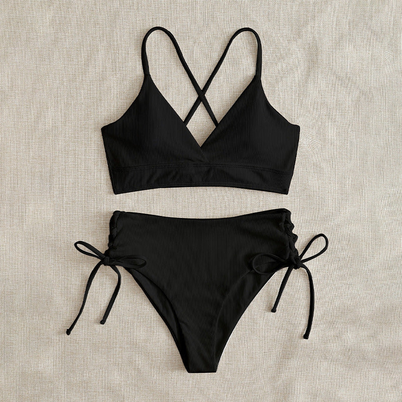Damen Triangel-Bikini mit raffinierten Kordeldetails EB