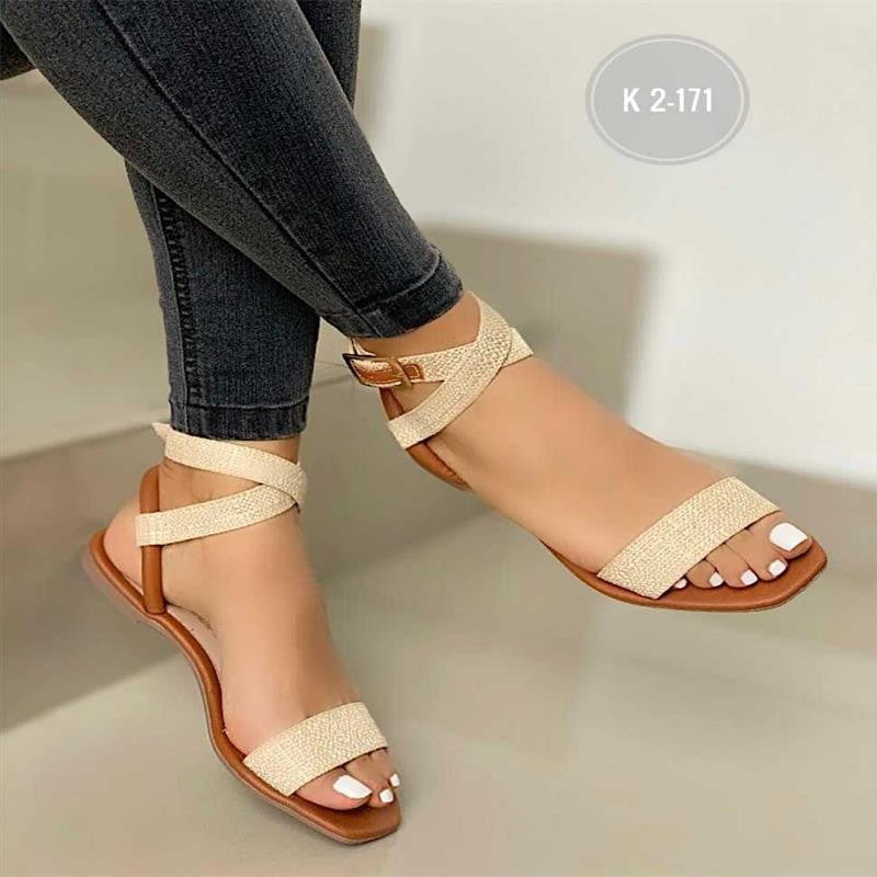 Damen Riemensandalen mit verstellbarem Kreuzriemen und funkelnden Akzenten EB